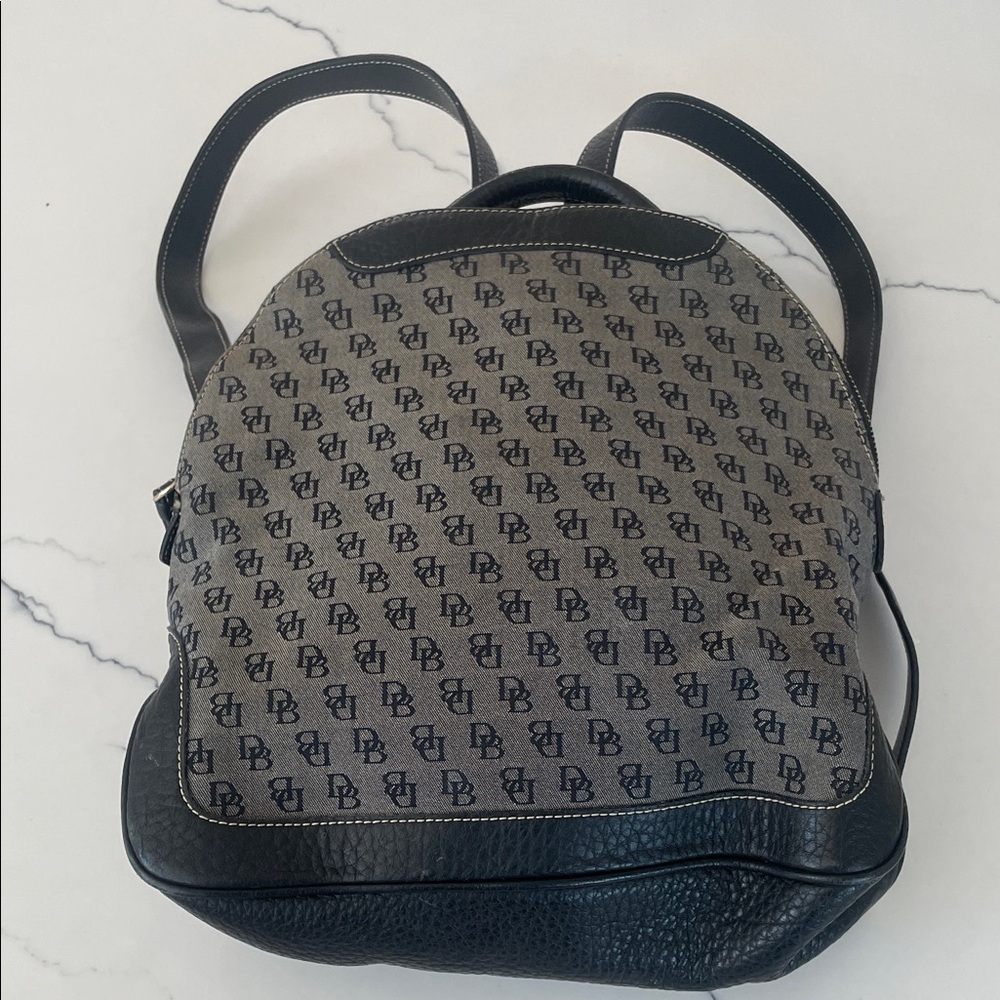 Dooney & Bourke Black and Gray Monogram Backpack